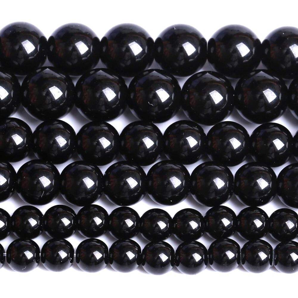 5615 10MM Natural Black Agate Gemstone Beads Round Loose Stone Beads